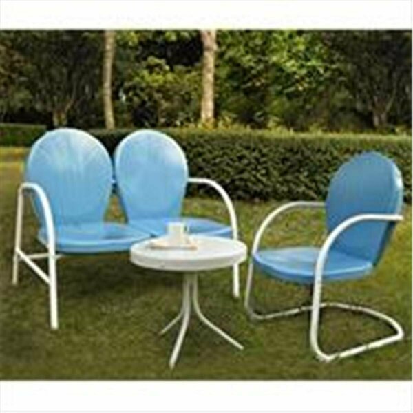 Classic Accessories Crosley Furniture Griffith 3 Pc. Metal Outdoor Conversation Seating Set-Loveseat and Chair VE3049119